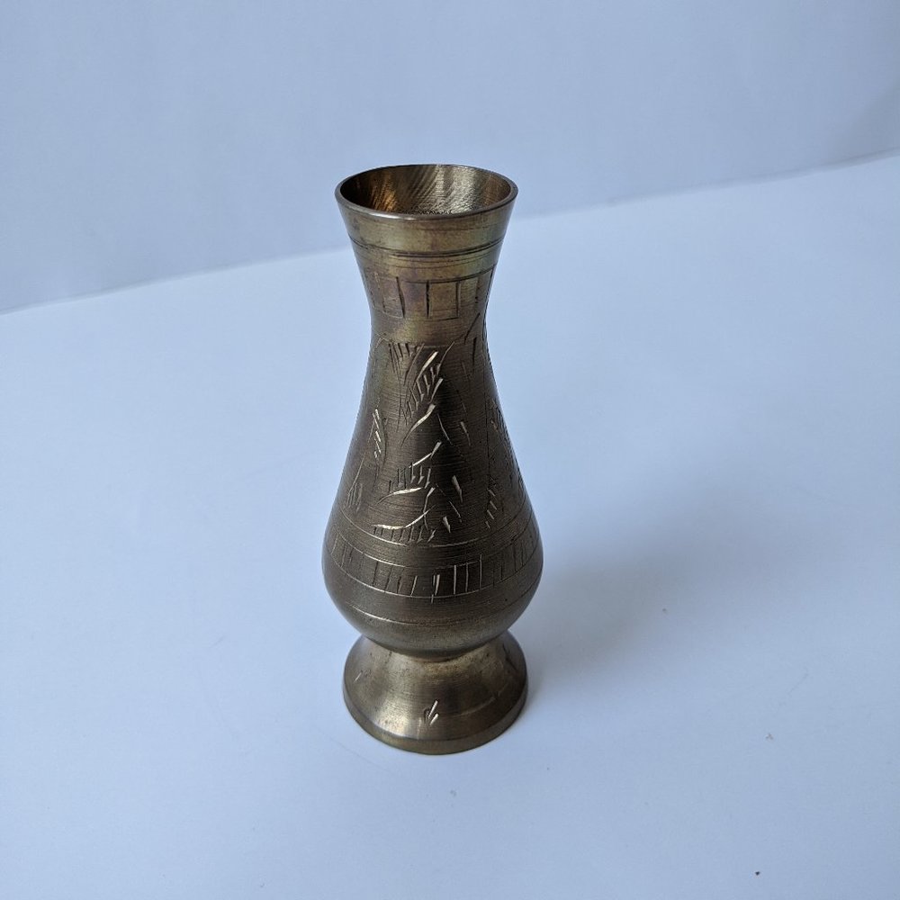 Vintage mini brass vase